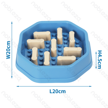 Regulowana miska do karmienia 490 ml 20x20x4,5 cm niebieska