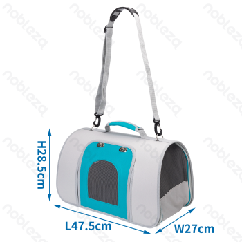 Nosidełko dla zwierząt dwukolorowe 47,5x27x28,5 cm niebieskie jednokomorowe
