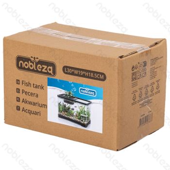 Plastic fish tank Square Small L30*W19*H18.5CM Transparent&Black