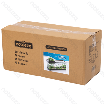 Plastic fish tank Square Large L47.5*W20.5*H21CM Transparent&Black