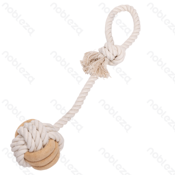 Rope toy Single ball L38*W6.5CM White&Khaki