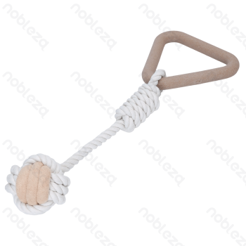 Rope toy Single ball Trinangle L37*W13*H6.5CM White&Khaki