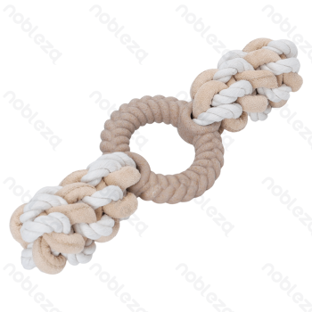 Rope toy Double handles Ring L25*W8.5*H5CM White&Khaki