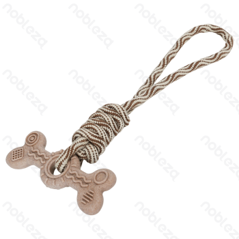Rope toy TPR bone L33*W14.5CM Khaki&Dark camel