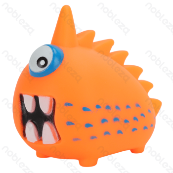 Squeaky rubber toy One-eyed monster L10*W6.5*H9.5CM Orange