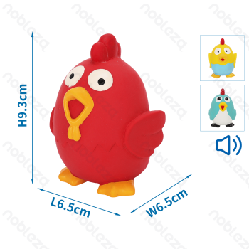Squeaky rubber toy Bird L6.5*W6.5*H9.3CM Blue&White Yellow&Blue Red