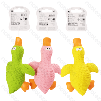 Squeaky rubber toy Duck L18*W12.8*H5CM Yellow Green Pink