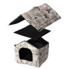 Aksamitny domek-buda ze wzorkiem dla psa 48x45x39cm