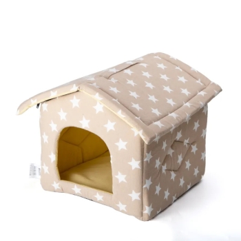 Aksamitny domek-buda we wzorki dla psa 53x50x43cm