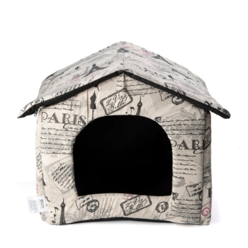 Aksamitny domek-buda we wzorki dla psa 53x50x43cm