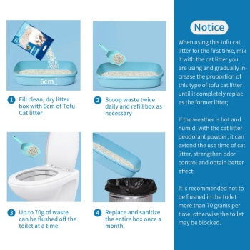 Żwirek dla kota z tofu 3.8l/2kg zbrylający biodegradowalny bez pyłowy