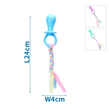 Zabawki z bawełnianego sznura ze smoczkiem z TPR dla psa