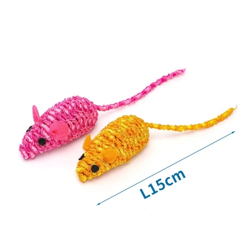 Kolorowa myszka zabawka z gumkami dla kota