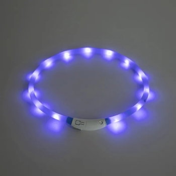 Świecąca Obroża silikonowa LED z 3 trybami świecenia 71,6cm dowolnie skracalna