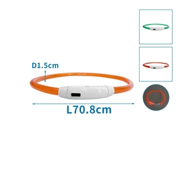 Świecąca Obroża LED z PVC z 3 trybami świecenia dowolnie skracalna 70.8cm