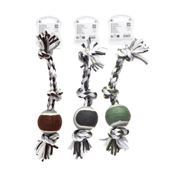 Zabawka z bawełnianego sznura z piłką z TPR dla psa