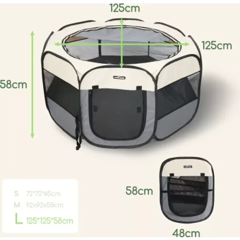 Składany wybieg dla szczeniąt ogrodzenie małego dla psa 125x125x58cm