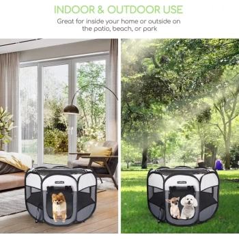 Składany wybieg dla szczeniąt ogrodzenie małego dla psa 125x125x58cm