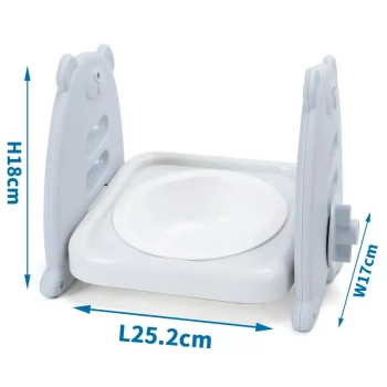 Miska dla kota ze stojakiem 25.2x17x18cm pochylona na karmę lub wodę
