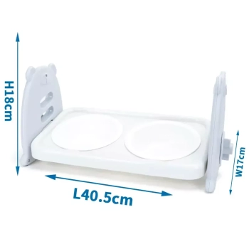 Dwie miski dla kota ze stojakiem 40x17x18cm pochylone na karmę i wodę