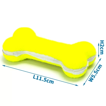 Żółta gumowa kość 11.5x5.5x2cm gryzak zabawka dla psa do rzucania