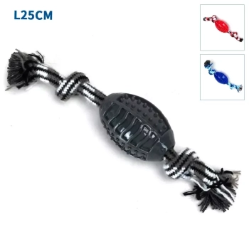 Szarpak dla psa 25cm pleciony sznur z cukierkiem do zabaw i treningu