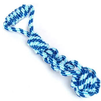 Szarpak dla psa 42cm sznur z kulą i uchwytem do zabaw i treningu