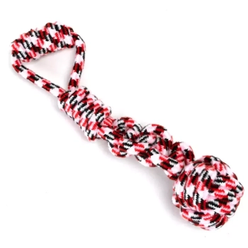 Szarpak dla psa 42cm sznur z kulą i uchwytem do zabaw i treningu