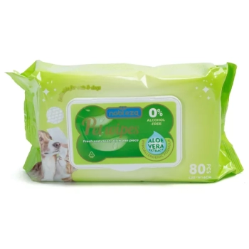 Chusteczki higieniczne z serii Aloe 80 szt. do sierści zwierząt