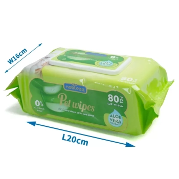 Chusteczki higieniczne z serii Aloe 80 szt. do sierści zwierząt