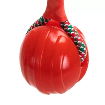 Szarpak dla psa 33x7cm pleciony sznur z czerwoną kulką do zabawy