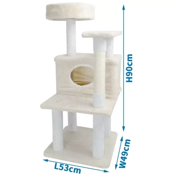 Wieża drapak dla kota 40x40x90cm z domkiem legowiskiem i platformową