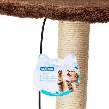 Drapak dla kota 38x38x43cm z miękką piłką i półką w kształcie stopy Nobleza