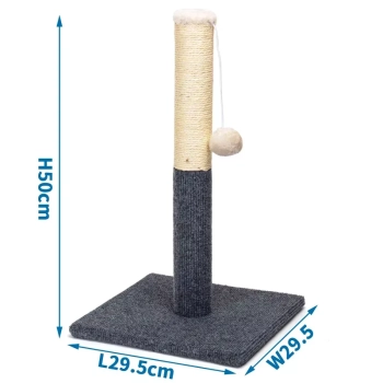 Słupek wspinaczkowy dla kota 29,5x29,5x50cm z piłeczką na sznurku Nobleza
