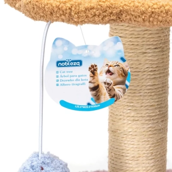 Drapak dla kota 25x25x30cm z miękką piłką i półką w kształcie kwiatu Nobleza