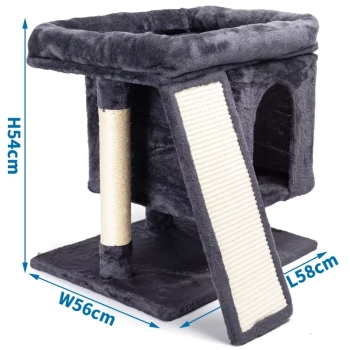 Drapak dla kota 58x56x54cm z przytulnym domkiem i platformą leżanką