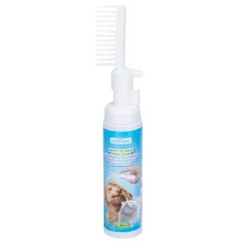 Szampon piankowy dla psa i kota bez spłukiwania 80ml z grzebieniem