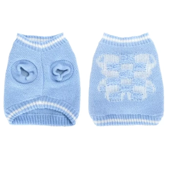 Sweter dla psa XS 20 cm żakardowy z misiem miękki ciepły i wygodny