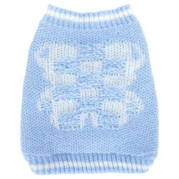 Sweter dla psa XS 20 cm żakardowy z misiem miękki ciepły i wygodny