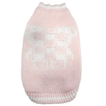 Sweter dla psa XS 20 cm żakardowy z misiem miękki ciepły i wygodny