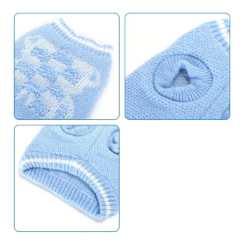 Sweter dla psa XS 20 cm żakardowy z misiem miękki ciepły i wygodny