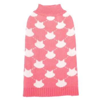 Sweter dla psa L 35 cm żakardowy w ciapki miękki ciepły i wygodny