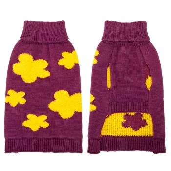Sweter dla psa XXL 45 cm żakardowy w kwiatki miękki ciepły i wygodny