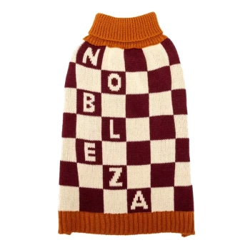 Sweter dla psa L 35 cm żakardowy w szachownicę miękki ciepły i wygodny