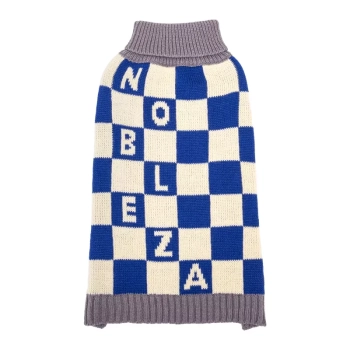 Sweter dla psa L 35 cm żakardowy w szachownicę miękki ciepły i wygodny