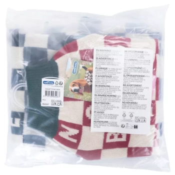 Sweter dla psa L 35 cm żakardowy w szachownicę miękki ciepły i wygodny