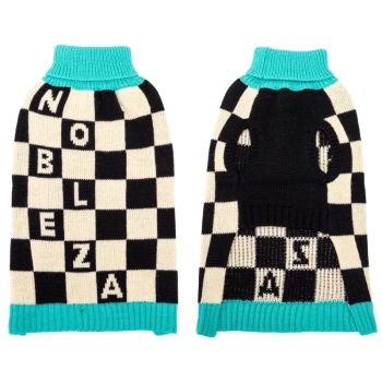 Sweter dla psa XL 35 cm żakardowy w szachownicę miękki ciepły wygodny