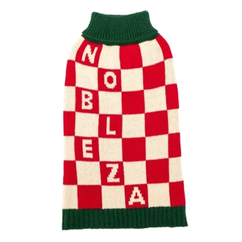 Sweter dla psa XL 35 cm żakardowy w szachownicę miękki ciepły wygodny