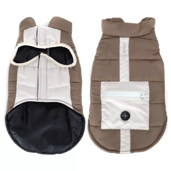 Płaszcz zimowy XXL 45 cm dla psa z odblaskową kieszenią miękki ciepły