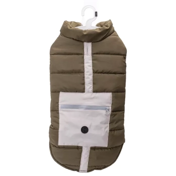 Płaszcz zimowy XXL 45 cm dla psa z odblaskową kieszenią miękki ciepły